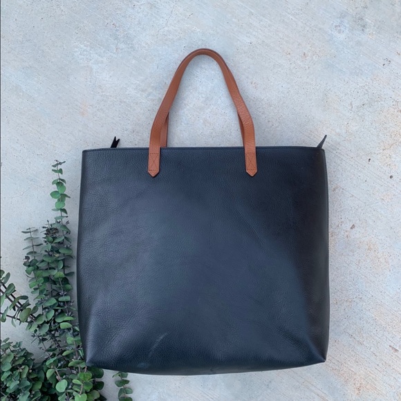 Madewell Handbags - Madewell Zip Top Transport Leather Tote